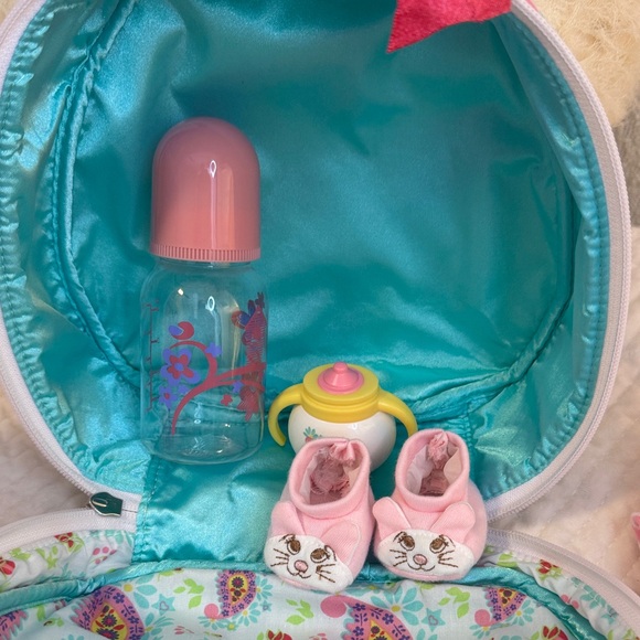 Bitty Baby, American Girl, Pink Doll Set with Plush Toy and Carry Bag, Like New - Picture 6 of 11